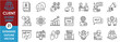 © Parbat - A set of line icons related to Client. Customer, consumer, goods, sale, buy, pay, cash, digital, advertisement, help, discuss, strategy, attract, and so on. Vector outline icons set.