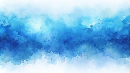 Wall Mural - blue gradient abstract watercolor background panoramic, panoramic, soft, subtle, watercolor, backgro
