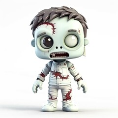 a zombie doll with blood on it's face