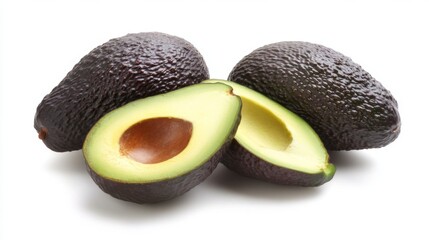 Canvas Print - Fresh Avocados on White Background