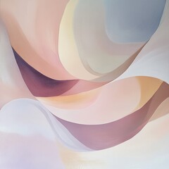 Sticker - Abstract background with pastel shades and flowing lines.