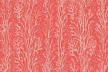 Wall Mural - Vibrant Coral Abstract Pattern Design for Chic Home Decor