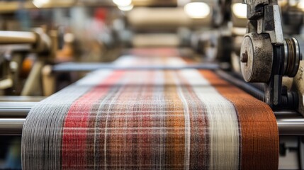 Canvas Print - Close Up of a Textile Weaving Machine