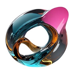 Sticker -  Abstract glass shape, 3d render