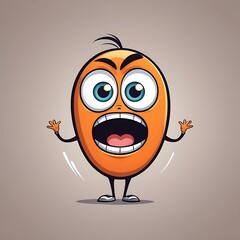 shocked cartoon character with wide eyes and an open mouth, created in a bold, vivid cartoon style.