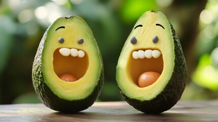 Wall Mural - Happy Avocados