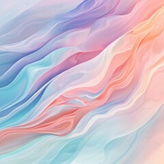 Wall Mural - Abstract background with wavy lines in pastel colors.