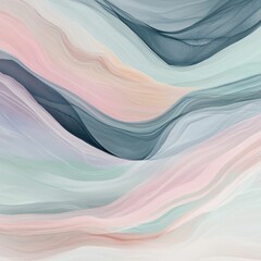 Poster - Abstract background with wavy lines in soft pastel colors.