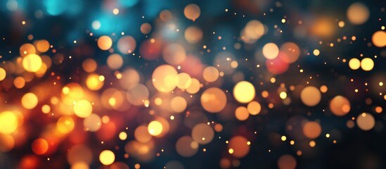 Wall Mural - 3d rendering of beautiful blurred bokeh lights at night