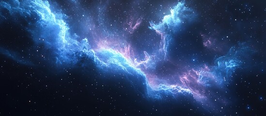 3D illustration featuring a cartoon rendering of a space nebula suitable for science research and education projects