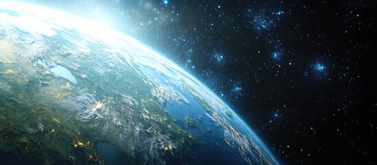 Aufkleber - Cartoon rendering in 3D of Earth viewed from space