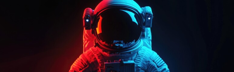 Aufkleber - Astronaut in space suit rendered in 3D cartoon style against a black background