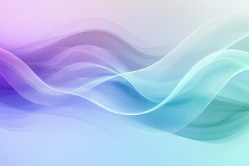 Wall Mural - minimalist abstract graphic element with flowing waves in pastel colors.