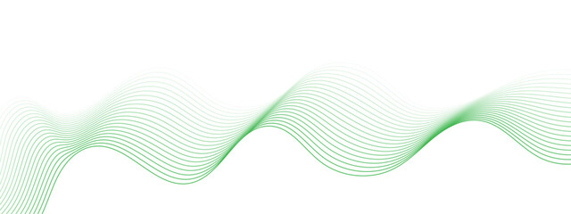 Wall Mural - Abstract green Waves. Blend wave lines. Futuristic technology wave lines background. Green abstract wave flow, vector abstract design element. Abstract green gradient flowing wave lines