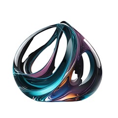 Poster -  Abstract glass shape, 3d render