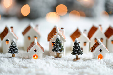 Christmas Tree in Middle of Porcelain Village