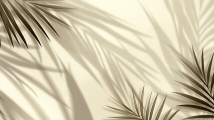 Wall Mural - a soft and elegant background featuring palm leaf shadows. the gentle tones create a tranquil atmosp