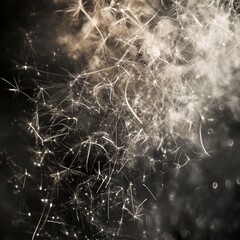 Canvas Print - Abstract image of white sparks on black background.