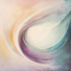 Poster - Abstract swirl of blue, purple and pink colors with a light center.