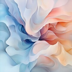 Wall Mural - Abstract swirling background with soft pastel colors in blue, pink, and orange.