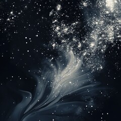 Wall Mural - Abstract swirling galaxy with stars, a dark background.