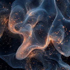 Canvas Print - Abstract swirling pattern with glowing particles.