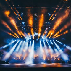 Poster - An empty stage with a spotlight and smoke emanating from the stage.