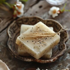 Sticker - Handmade Natural Soap with Sesame Oil for Spa Wellness and Beauty