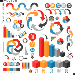 Poster - Set of infographics elements. Icon set. Isolated infographics elements on white background