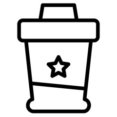 Poster - Coffee Drink Glass Line Icon