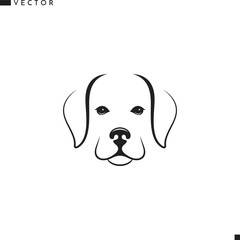 Canvas Print - Labrador head vector. Cute dog icon. Isolated dog head on white background