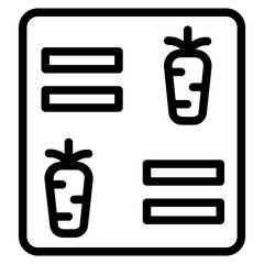 Wall Mural - Balanced Diet Menu Line Icon