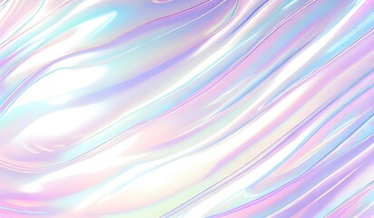 Canvas Print - Holographic background seamless trendy iridescent light foil texture. Soft holographic pastel unicorn marble background pattern. Modern pearlescent blurry abstract swirl illustration.	
