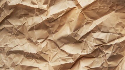 Crumpled brown paper texture background. Eco-friendly and recycling concept for design and print.