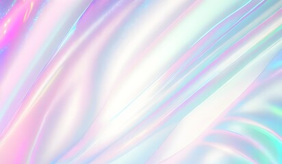 Poster - Holographic background seamless trendy iridescent light foil texture. Soft holographic pastel unicorn marble background pattern. Modern pearlescent blurry abstract swirl illustration.	
