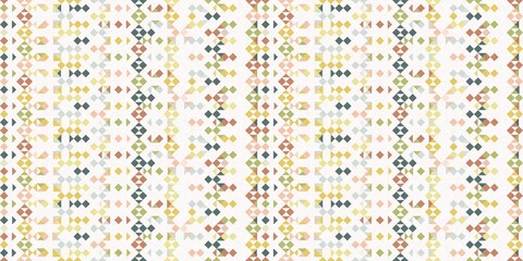 Simple glitch geometric seamless abstract border with playful woven summer color. Bright whimsical gender neutral bold irregular shape textile Cotton effect banner