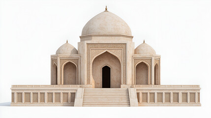 3D Rendered Islamic Mosque Architecture with Intricate Detail for Ramadan and Eid Al-Fitr Celebrations