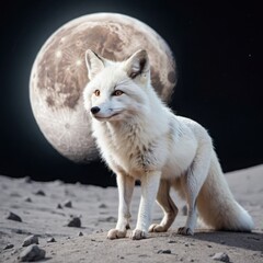 wolf  on the moon