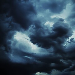 Wall Mural - Dramatic storm clouds gathering in the sky, creating a dark and moody atmosphere.