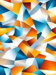 Wall Mural - Abstract Geometric Background with Orange, Blue, and White.