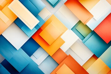 Wall Mural - Abstract Geometric Pattern with Colorful Squares.