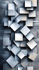 Canvas Print - Abstract Geometric Pattern With Cubes and Squares.