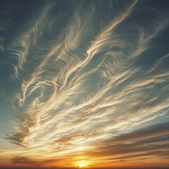 Wall Mural - Dramatic sunset sky with swirling clouds.