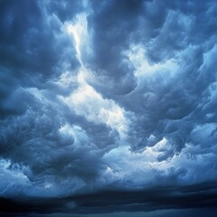 Sticker - Dramatic, dark, and ominous storm clouds fill the sky.