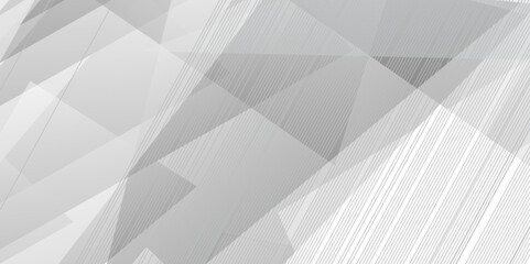 Poster - Gray abstract gradient HD background with lines. white and grey background. Abstract pale geometric pattern. space design concept. Decorative web layout or poster, banner.  Vector illustration.