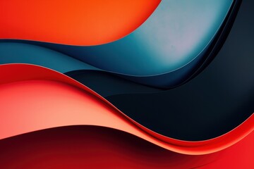 Poster - Abstract Curved Design with Red, Blue, and Black Colors