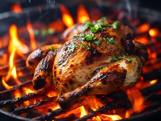 roasted chicken on the grill