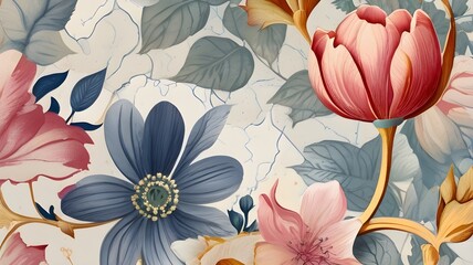 Wall Mural - textile design on silk fabrick

