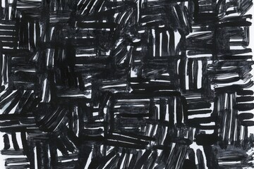 Wall Mural - Abstract black ink strokes