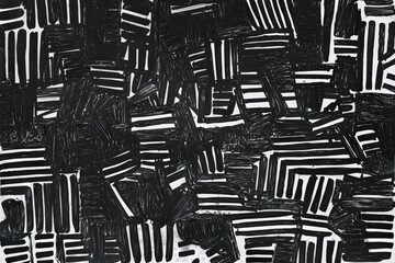 Sticker - Black and white abstract art